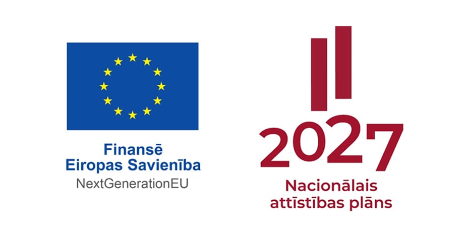 Eiropas Savienības NextGenerationEU un Nacionālā attīstības plāna 2027 logotipi